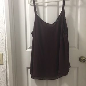 Torrid double layer chiffon tank, burgundy, 3x